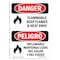 Signmission Safety Sign, OSHA Danger, 10" Height, Flammable Keep Flames And Heat Away Spanish OS-DS-D-710-VS-1259 - alternate 1